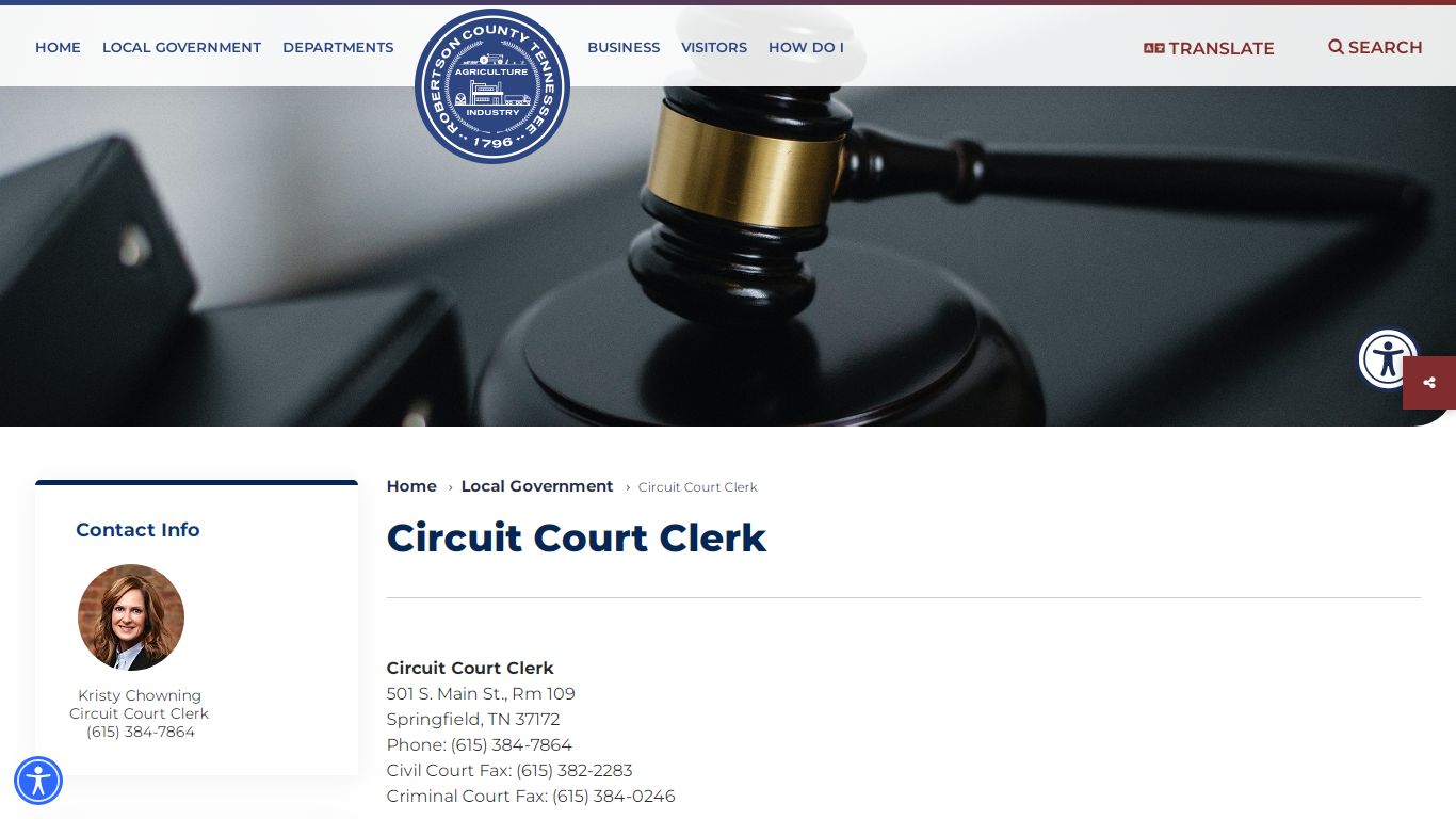 Circuit Court Clerk - Robertson County, Tennessee